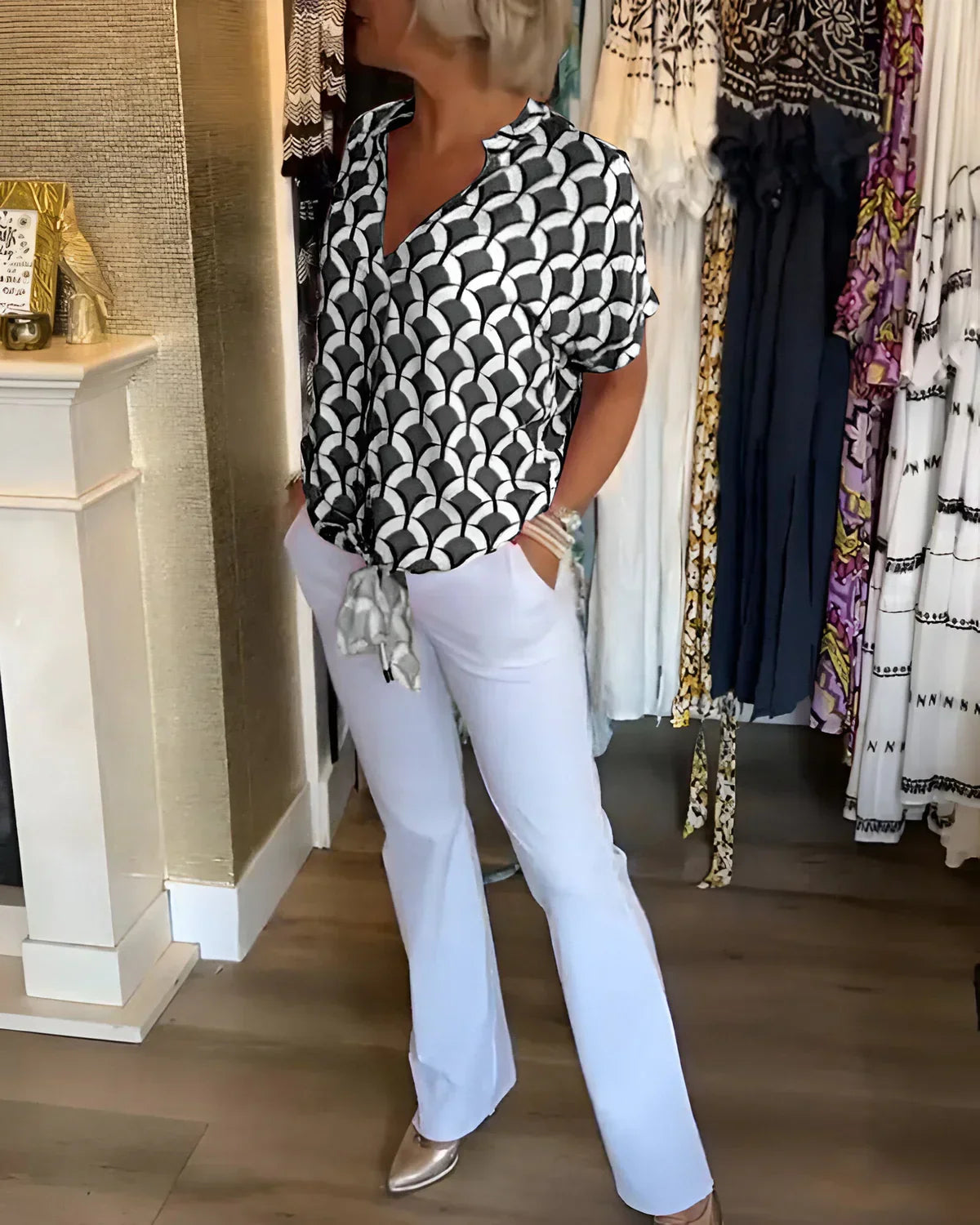 SOLVEIG I STYLISCHE BEDRUCKTE BLUSE