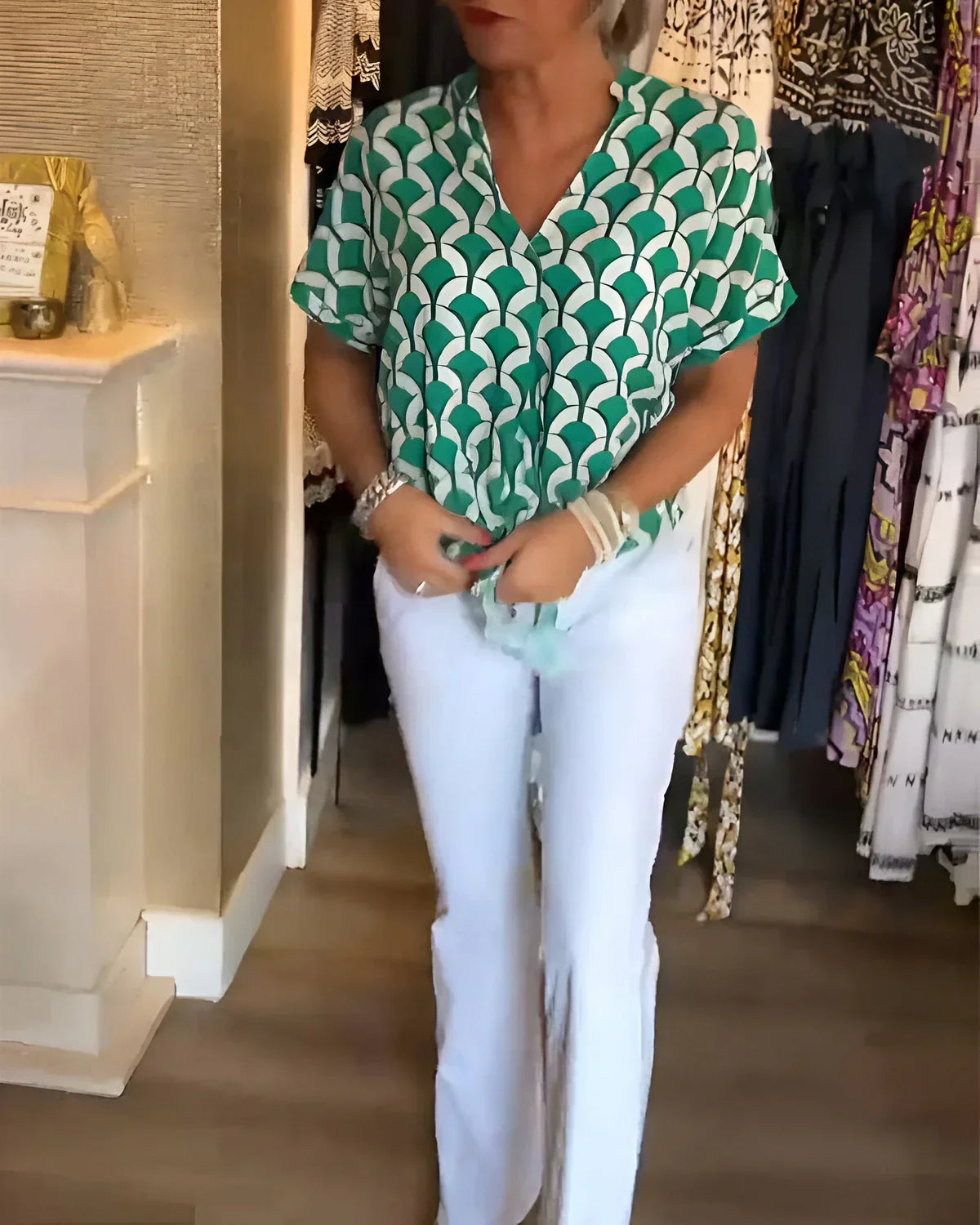 SOLVEIG I STYLISCHE BEDRUCKTE BLUSE