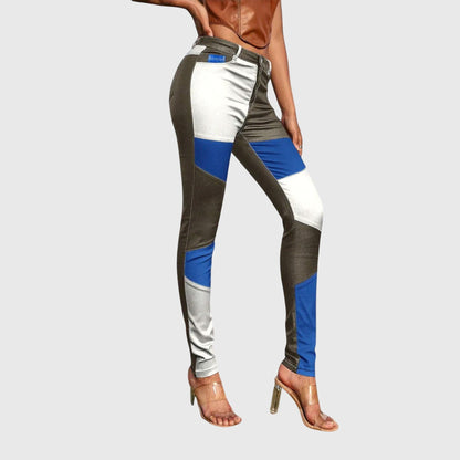 Calliope - Color Block Patterned Tube Pants