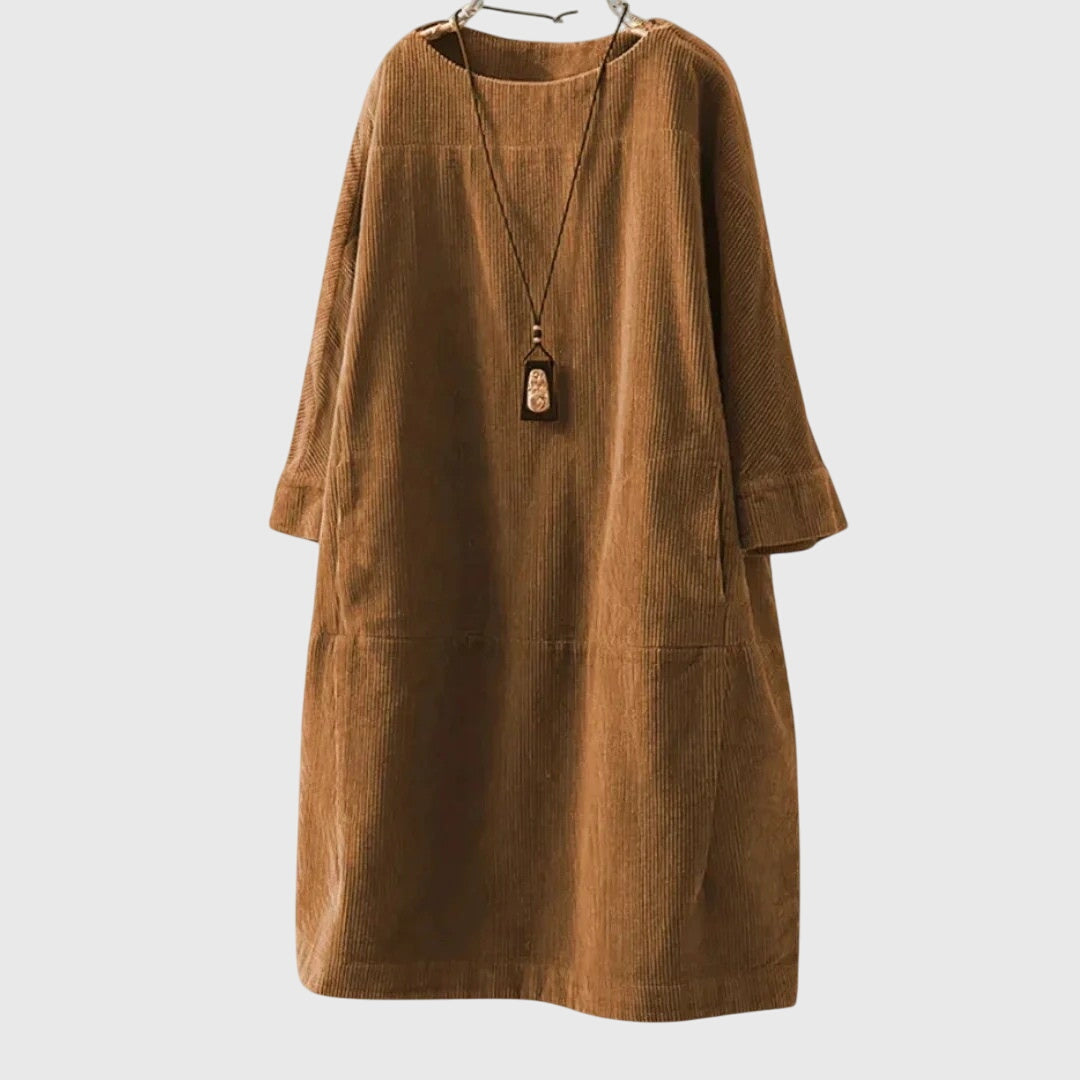 Grace | Casual Corduroy Midi Dress