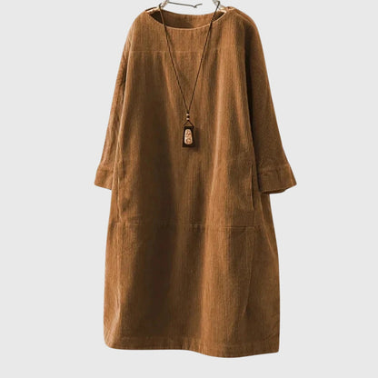 Grace | Casual Corduroy Midi Dress