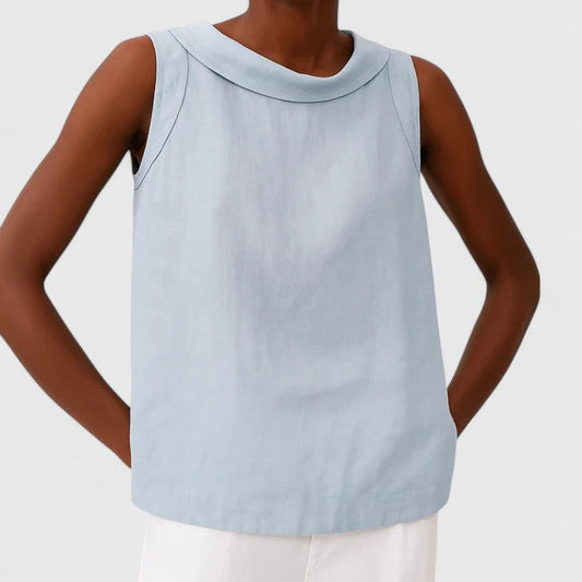 Anastine | Sophisticated Top with Stylish Roll Collar