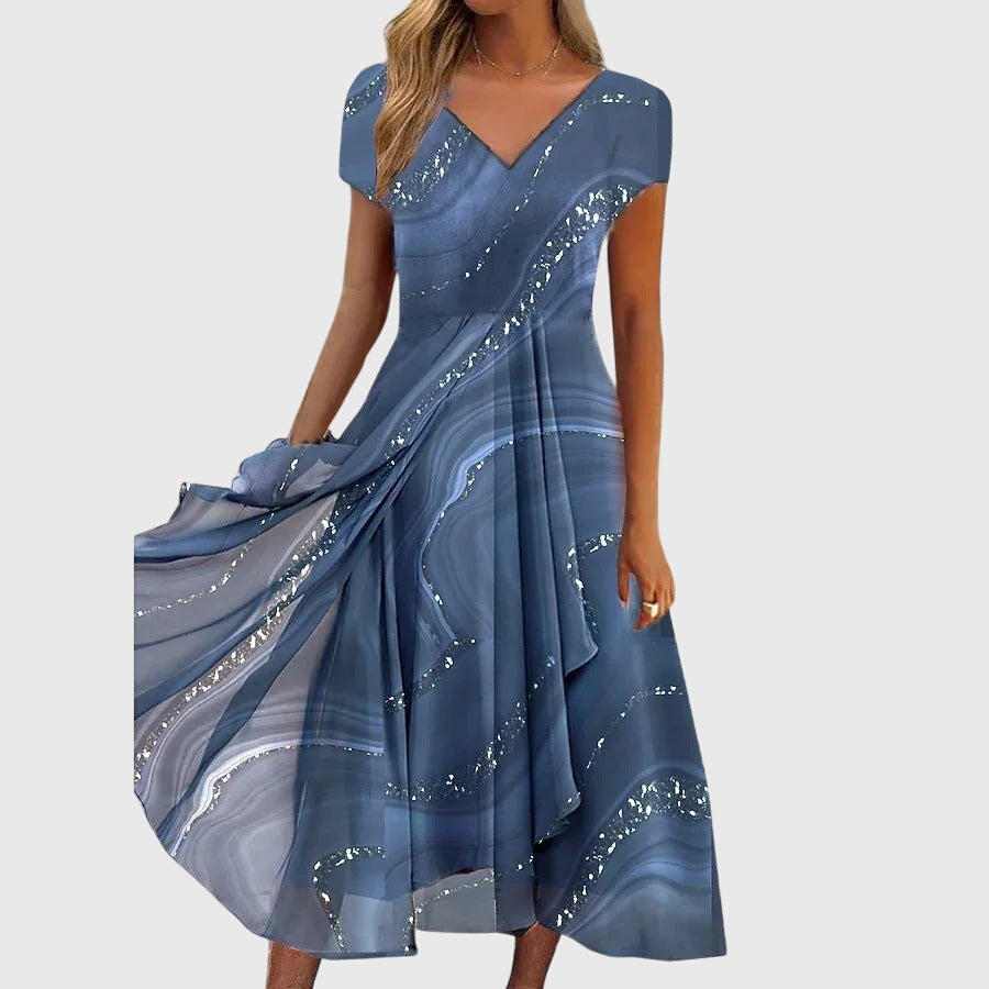 Aubrielle™ | Elegant Midi Dress with Flowing Design