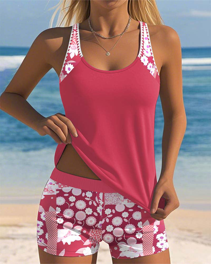 Badeanzug Tanktop Bedruckt Boxer