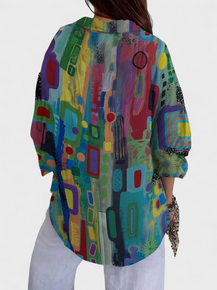 Rose™ | Chic Geometric Print Blouse