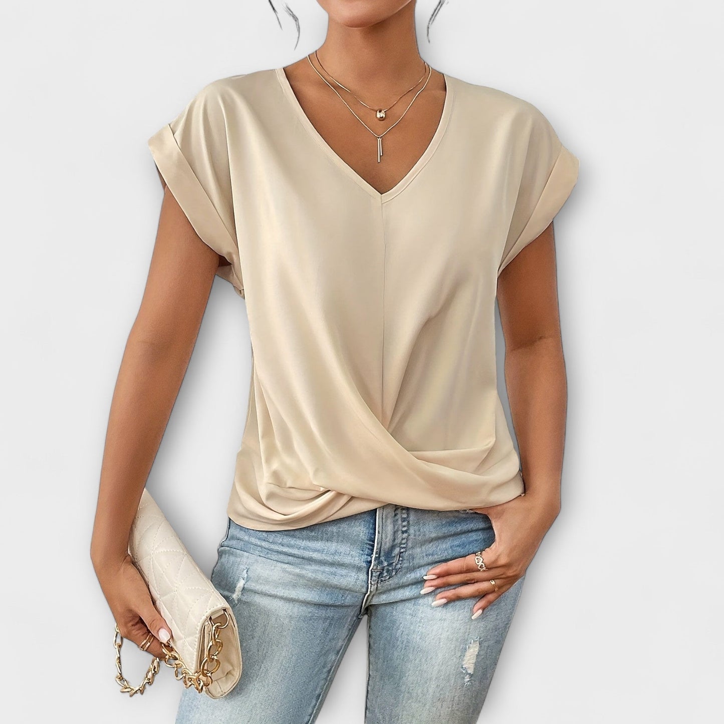 Carlinda | Chic V-Neck Blouse
