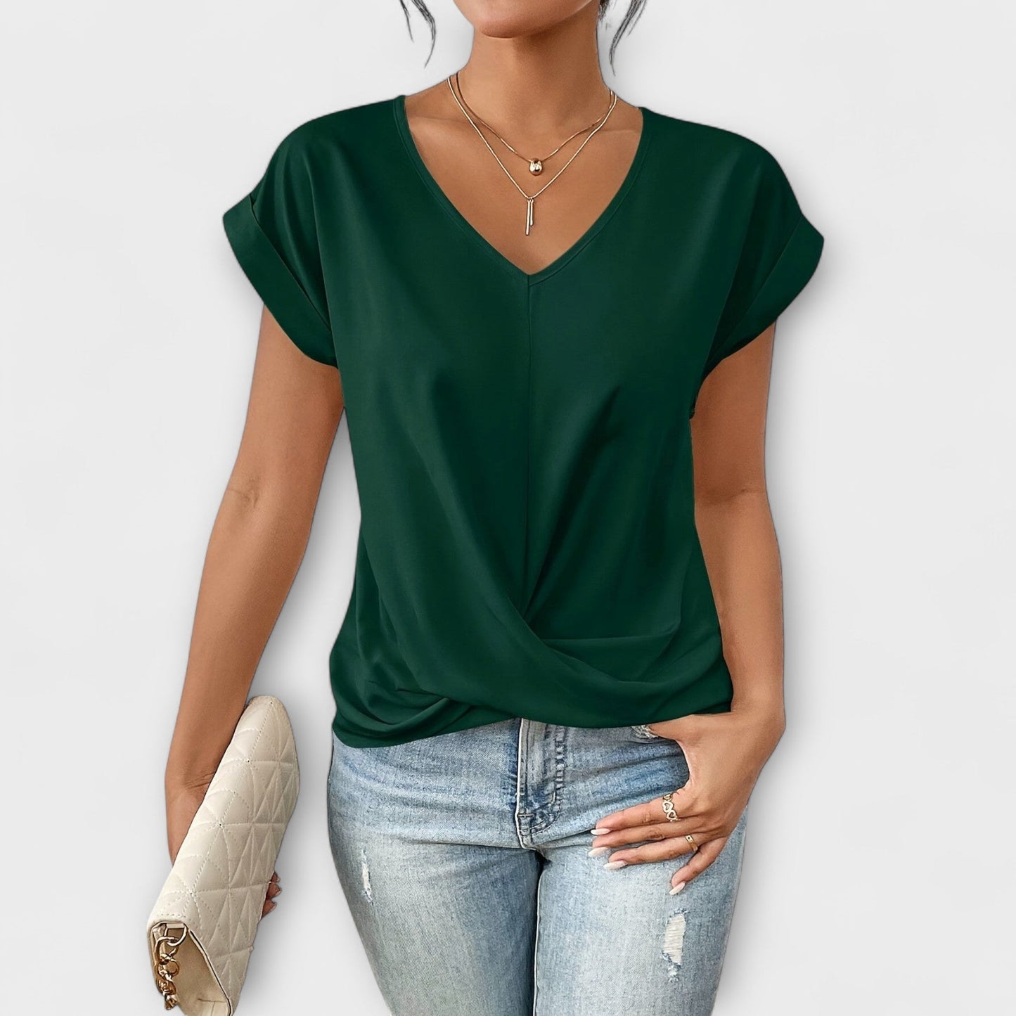 Carlinda | Chic V-Neck Blouse