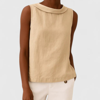 Anastine | Sophisticated Top with Stylish Roll Collar