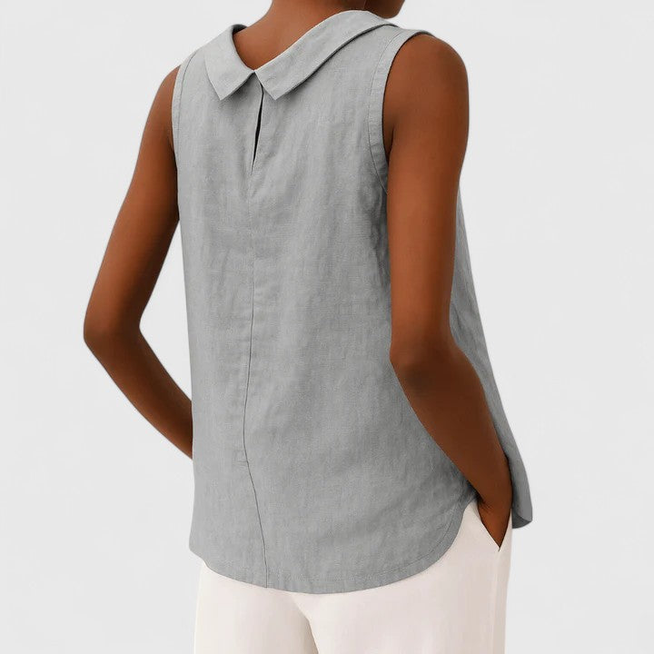 Anastine | Sophisticated Top with Stylish Roll Collar