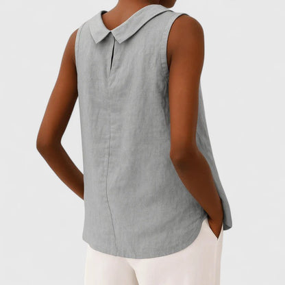 Anastine | Sophisticated Top with Stylish Roll Collar