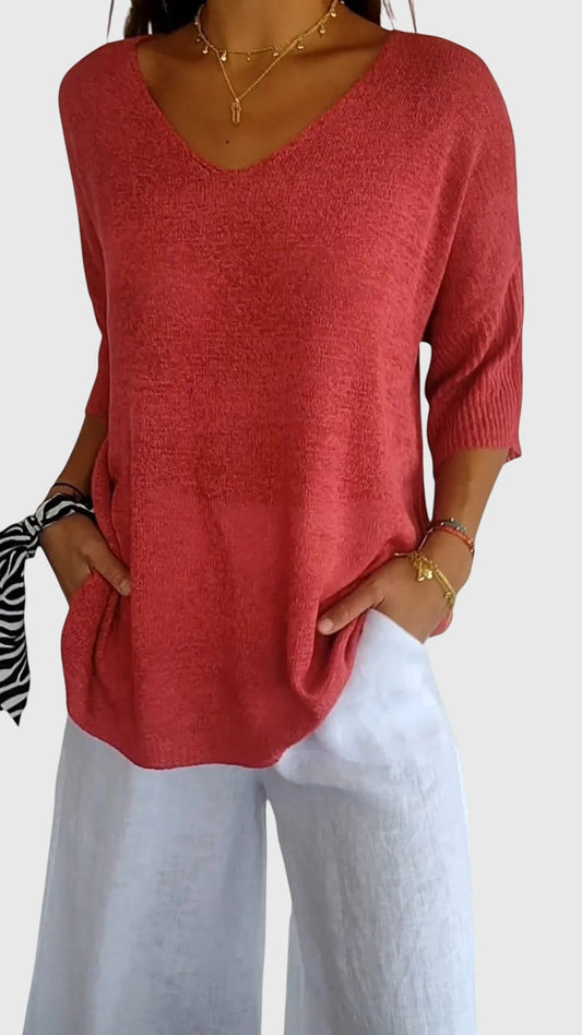 Cassandra™ | Stylish V-Neck Blouse