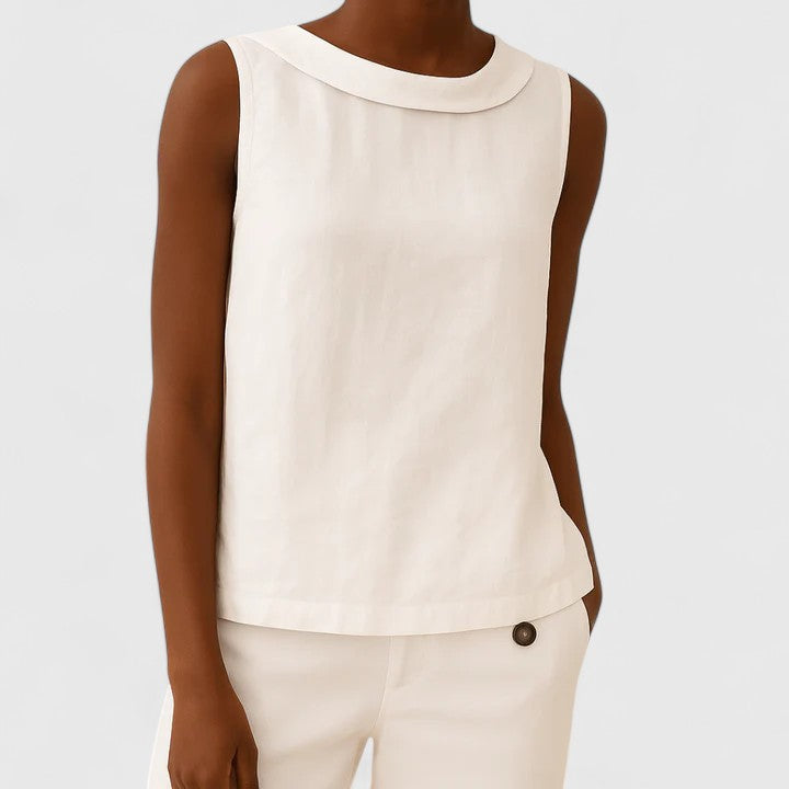 Anastine | Sophisticated Top with Stylish Roll Collar