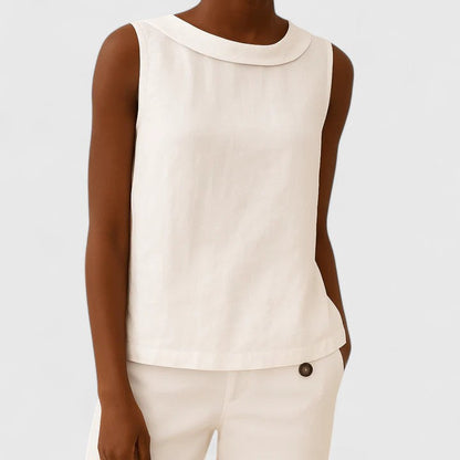 Anastine | Sophisticated Top with Stylish Roll Collar