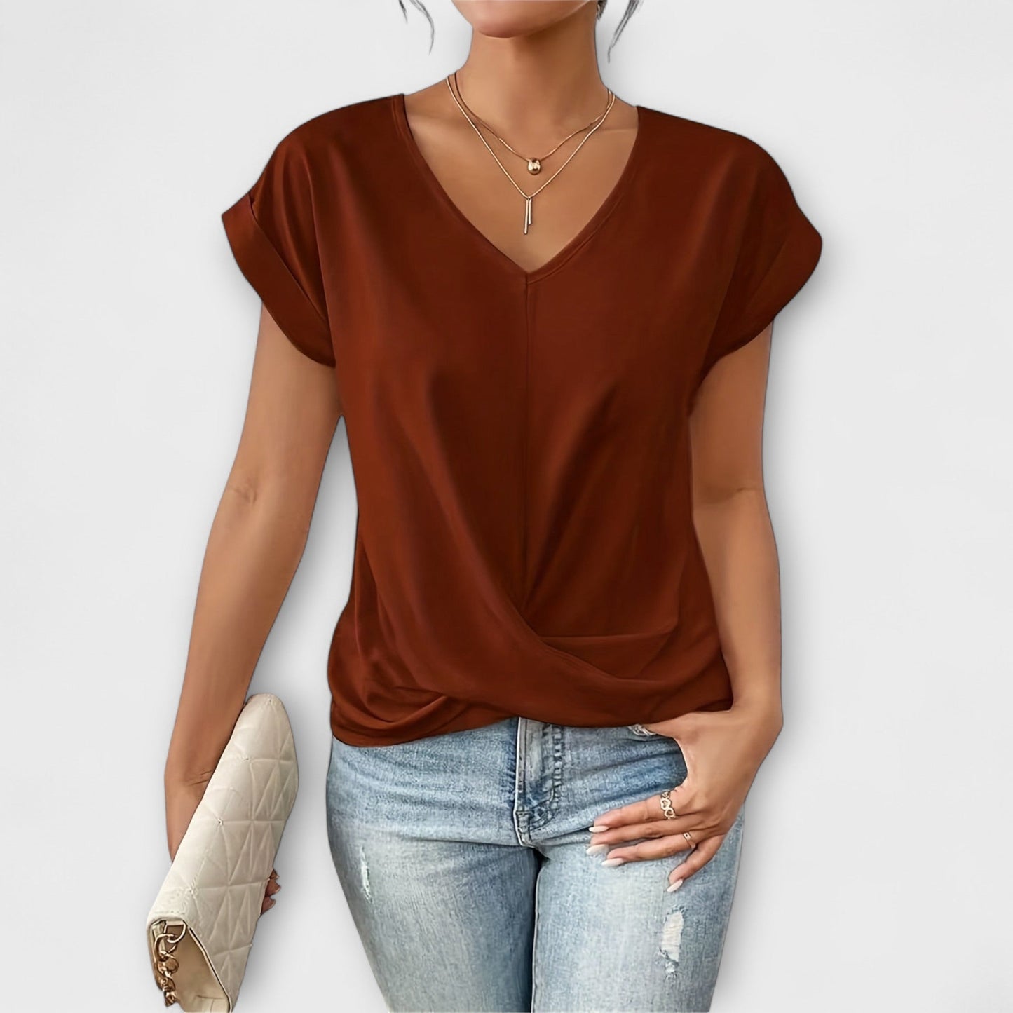 Carlinda | Chic V-Neck Blouse