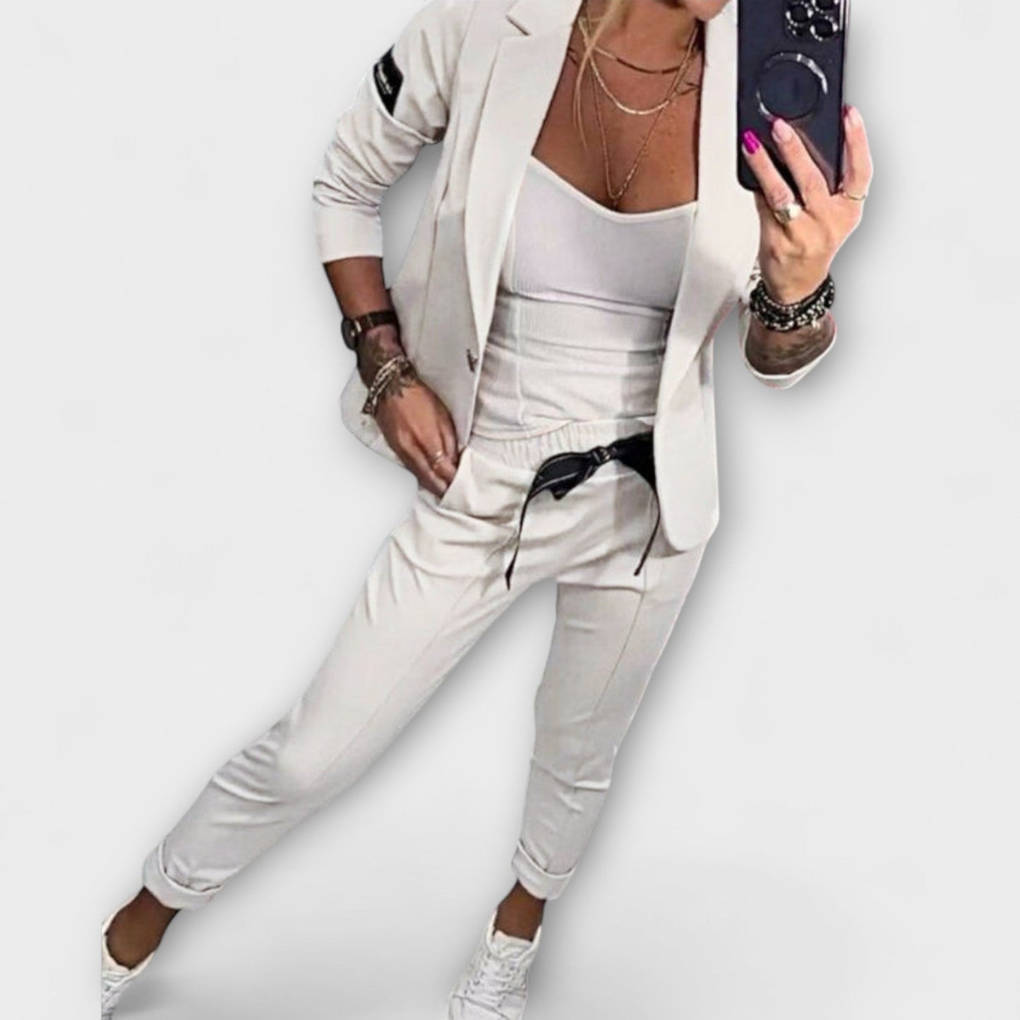 Vionne | Chic Ensemble of Blouse, Jacket, and Trousers