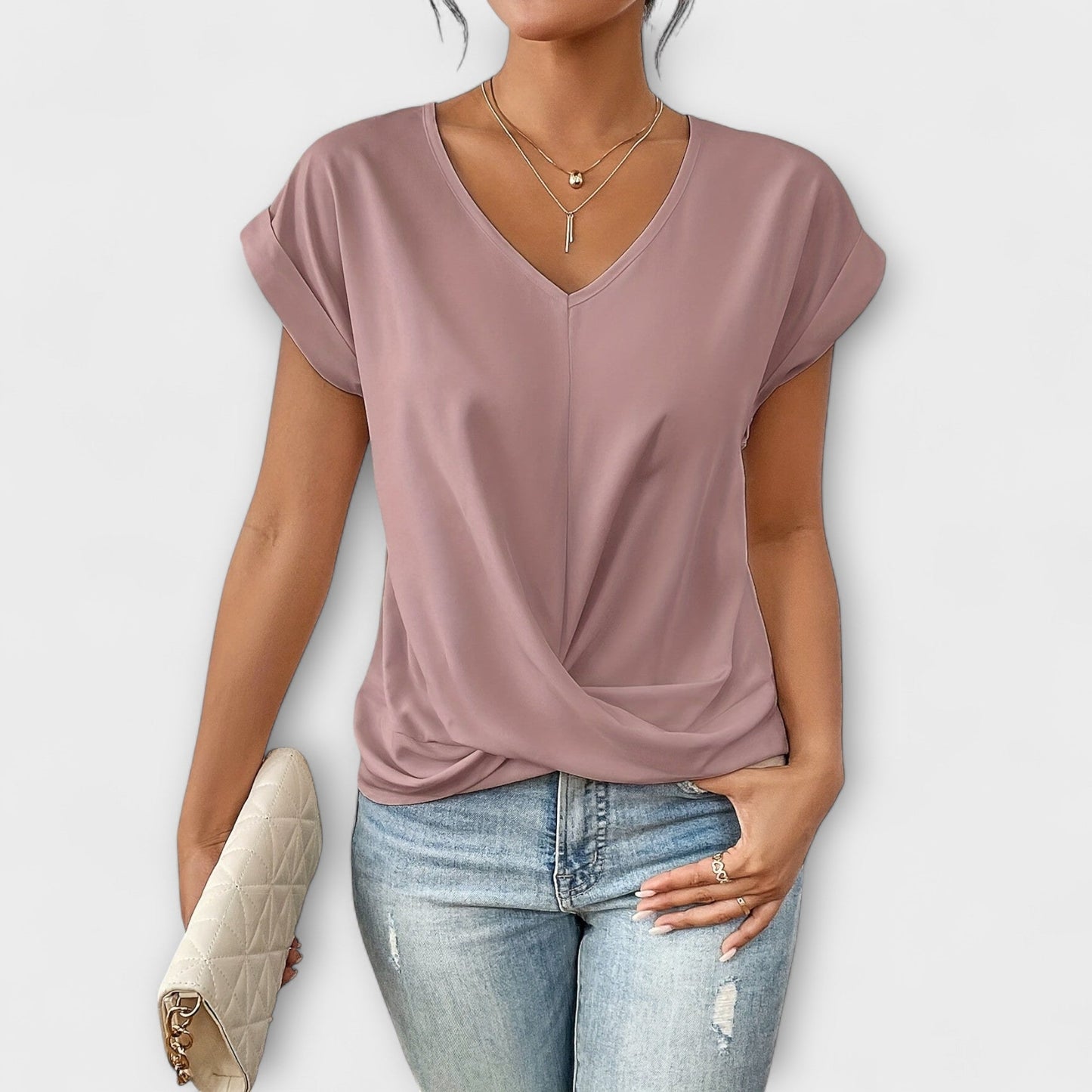 Carlinda | Chic V-Neck Blouse