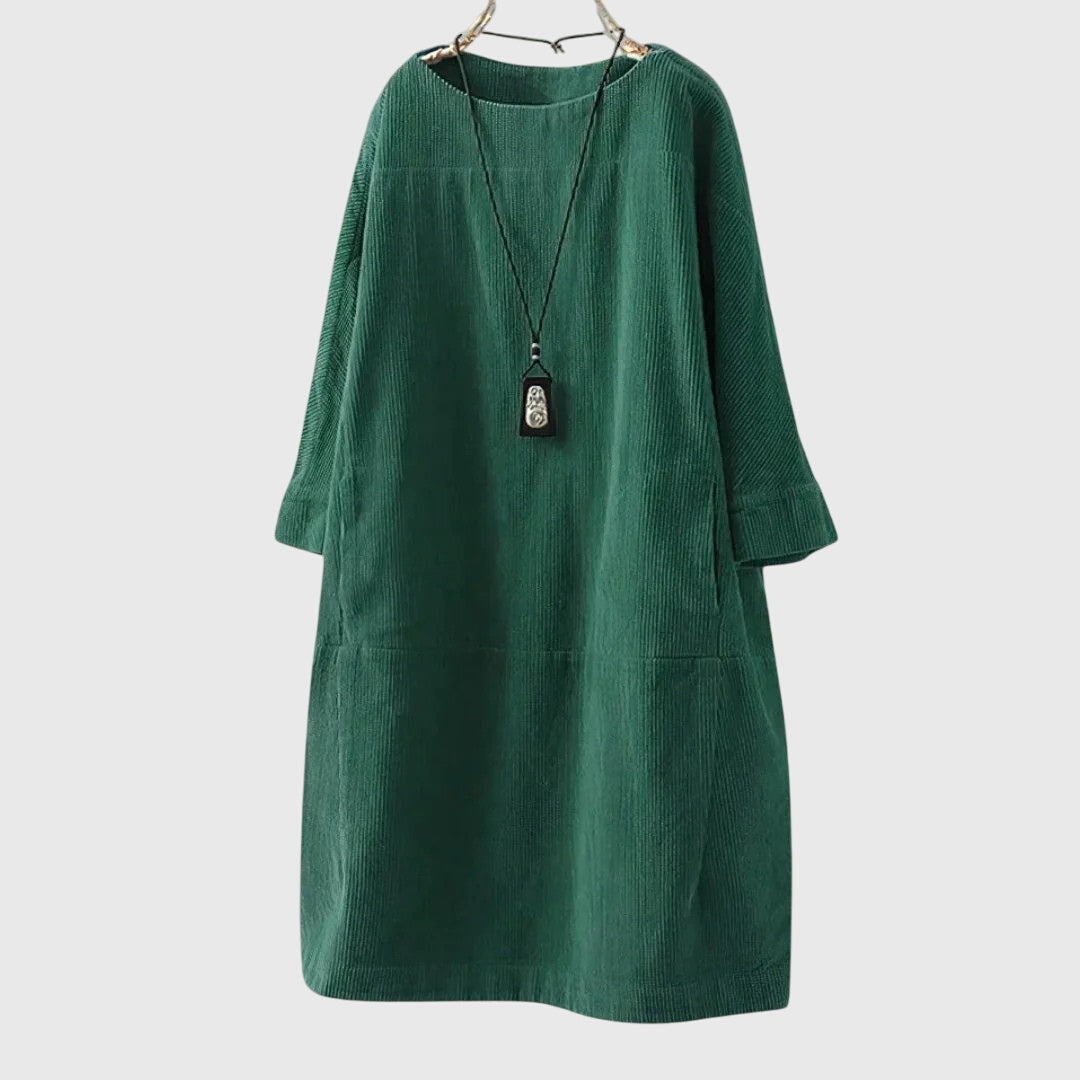 Grace | Casual Corduroy Midi Dress