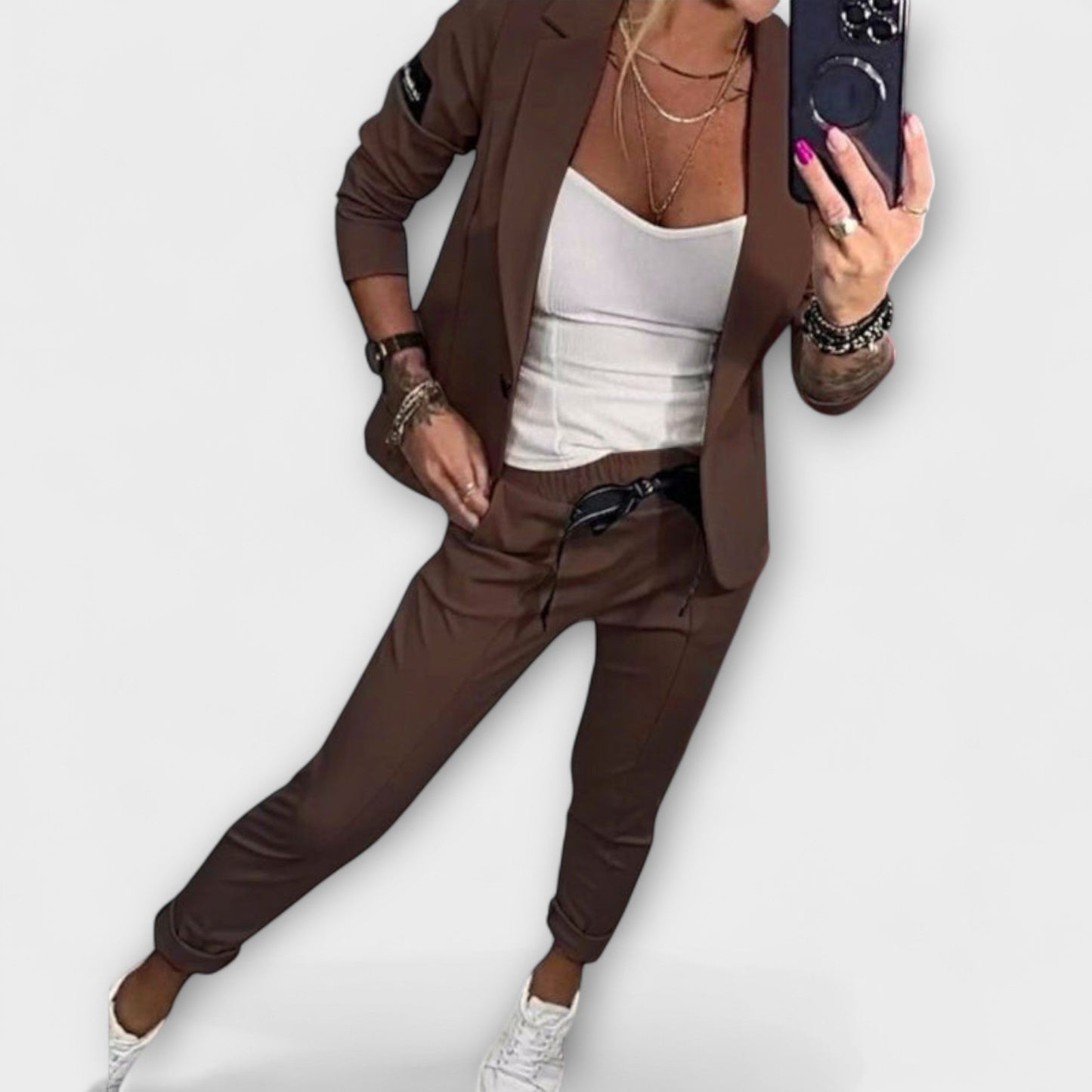 Vionne | Chic Ensemble of Blouse, Jacket, and Trousers