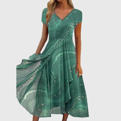 Aubrielle™ | Elegant Midi Dress with Flowing Design