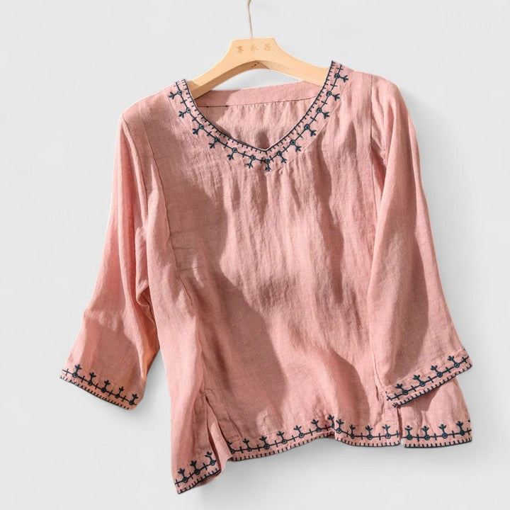 Taysia | Chic V-Neck Blouse