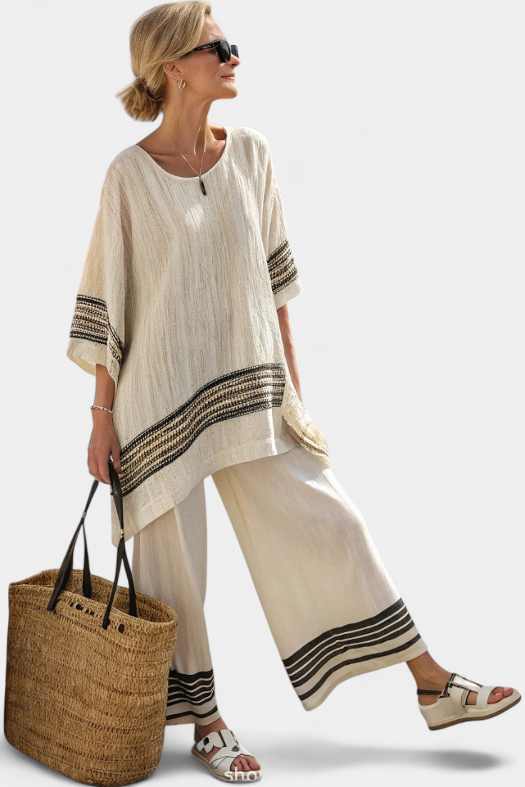 Anzaleira | Chic Striped Ensemble