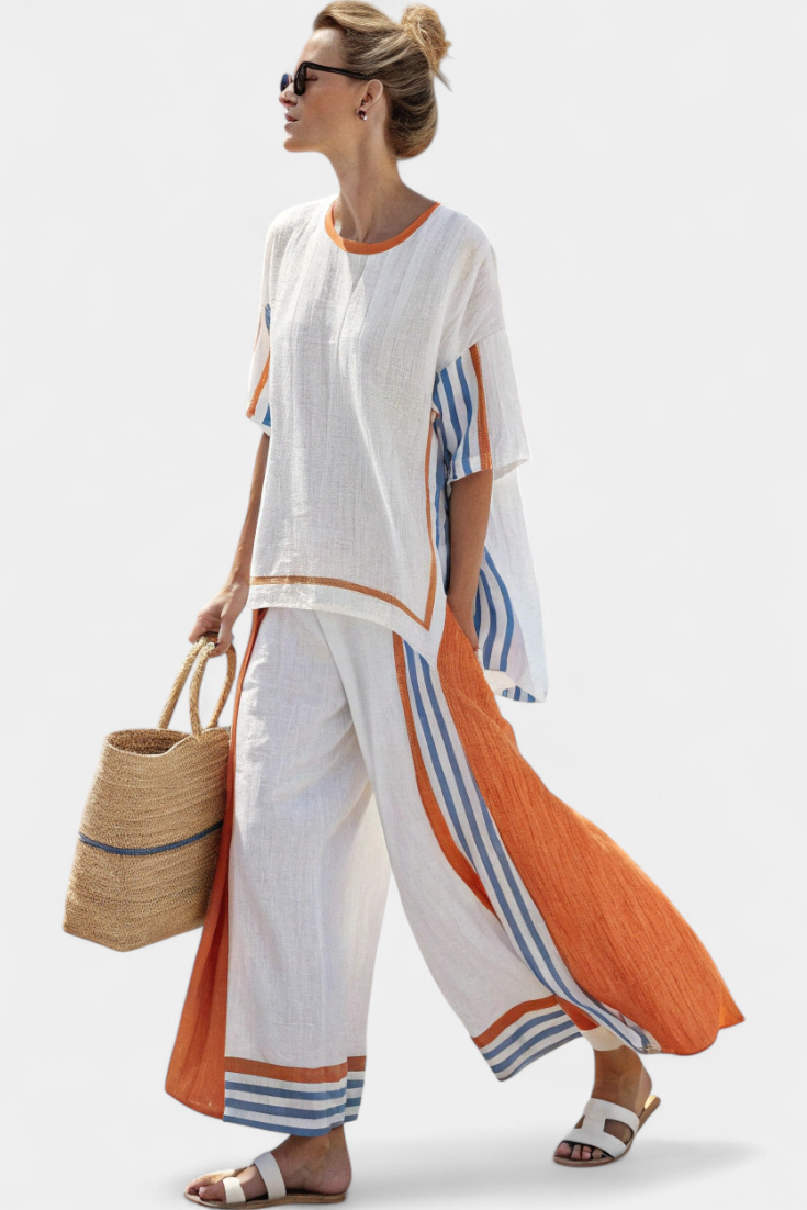 Anzaleira | Chic Striped Ensemble