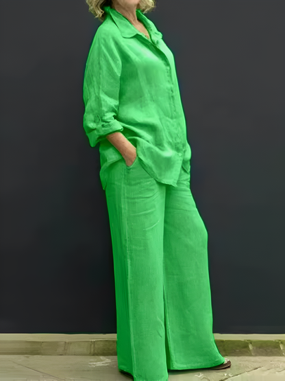 Lara Linen Shirt Suit