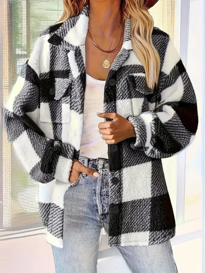 Martin | Trendy Plaid Fleece Coat