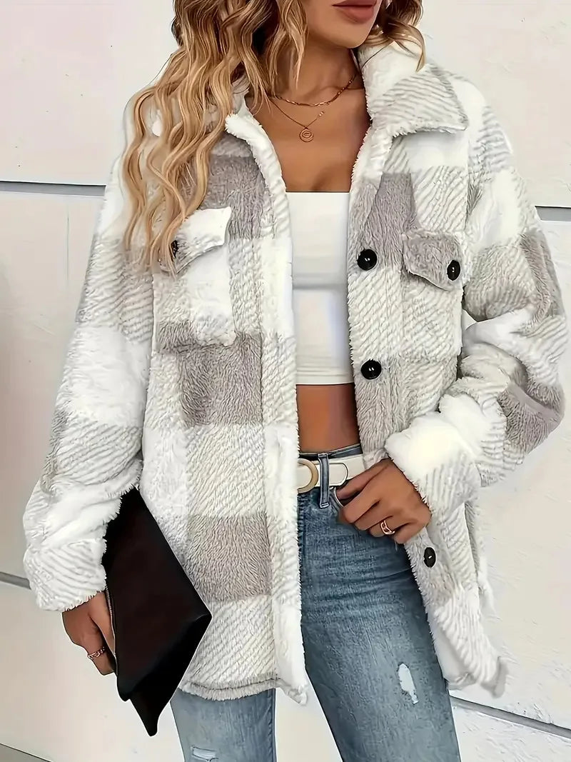 Martin | Trendy Plaid Fleece Coat