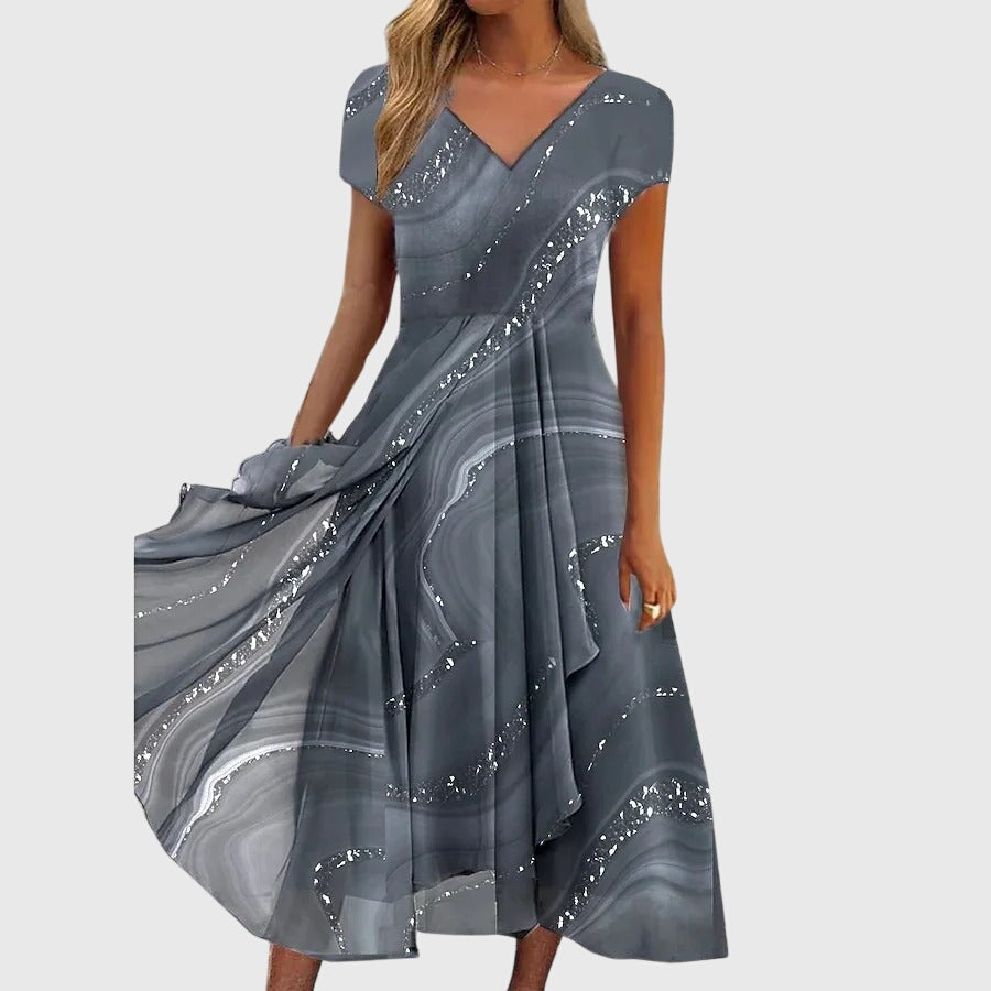 Aubrielle™ | Elegant Midi Dress with Flowing Design