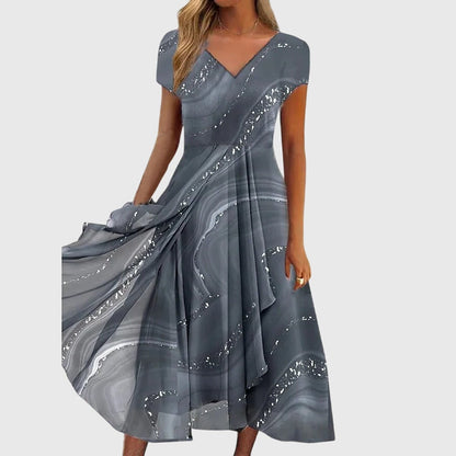 Aubrielle™ | Elegant Midi Dress with Flowing Design