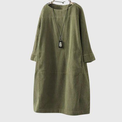 Grace | Casual Corduroy Midi Dress