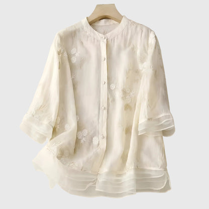 Nellie™ | Chic Floral Embroidered Top