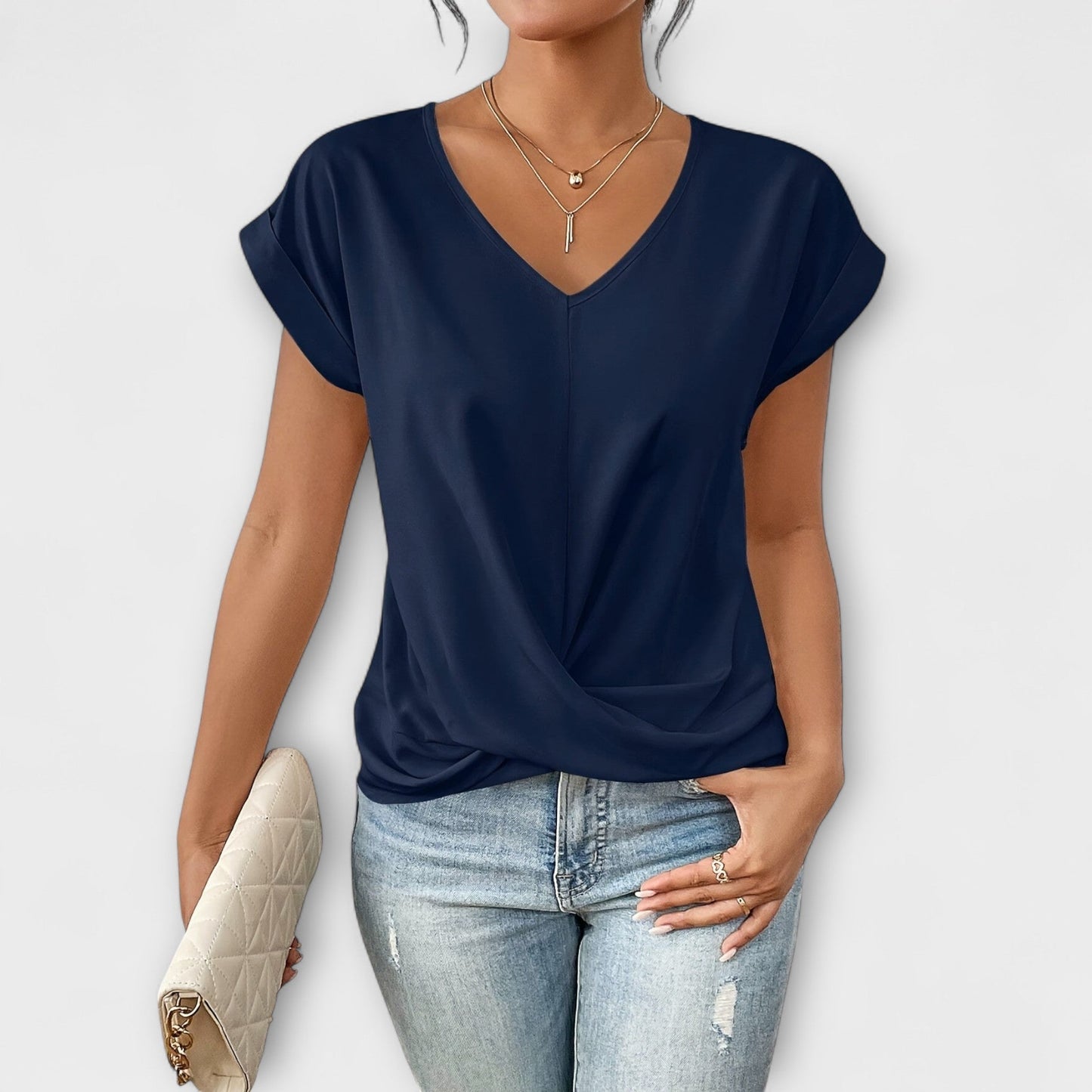 Carlinda | Chic V-Neck Blouse