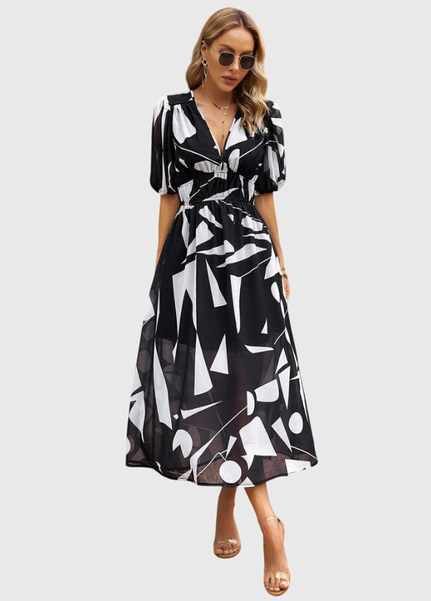 Merlin™ | Elegant Floral Midi Dress
