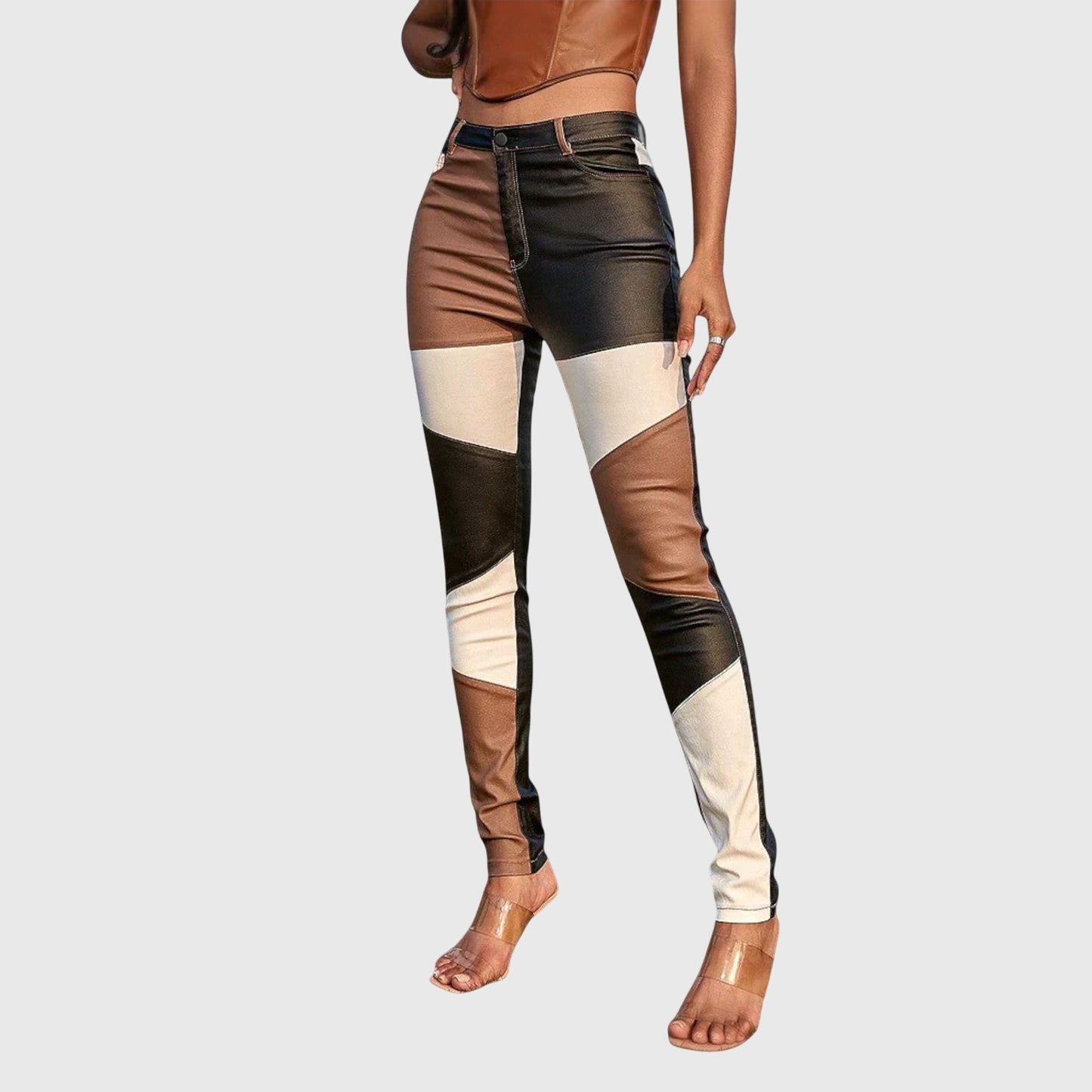 Calliope - Color Block Patterned Tube Pants