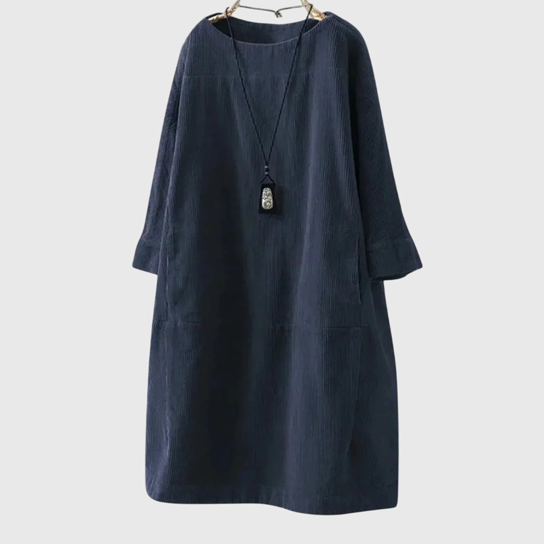 Grace | Casual Corduroy Midi Dress