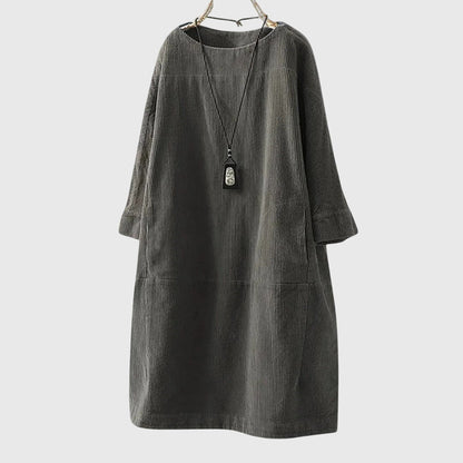 Grace | Casual Corduroy Midi Dress