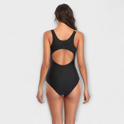 Active One-Piece Swimsuit Featuring Back Cut-Out Design