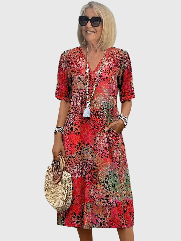 Yvonna™ | Chic Floral Midi Dress