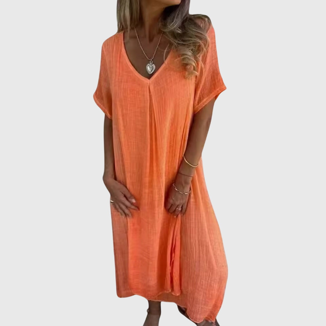 Fiona™ – Chic Lightweight V-Neck Dress