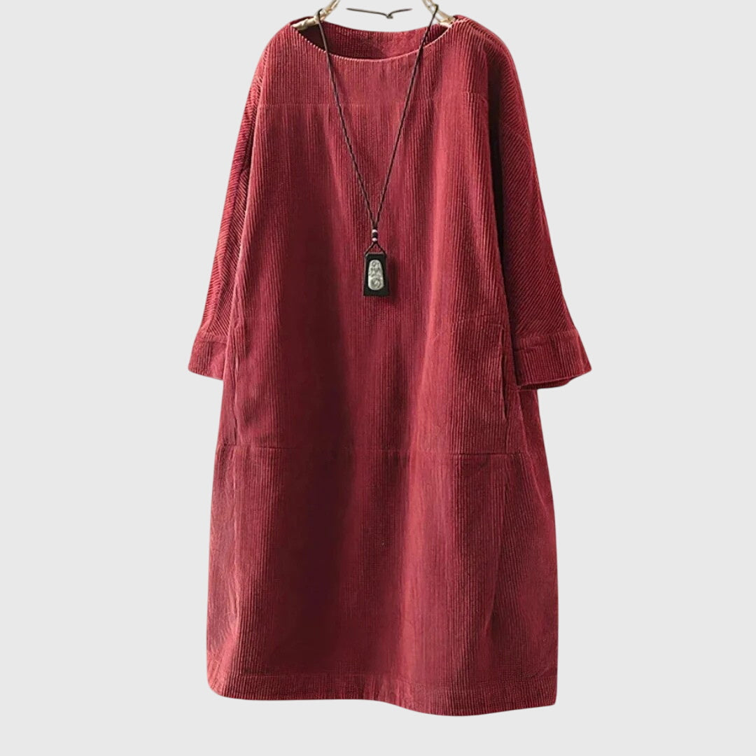 Grace | Casual Corduroy Midi Dress